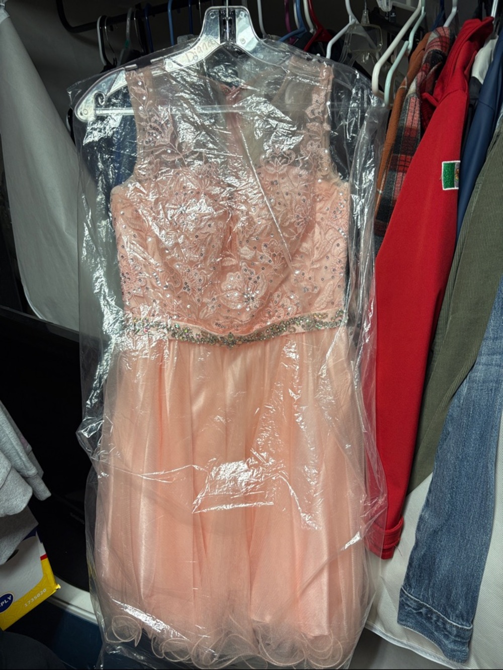 h Beaded Tulle A-Line Dress